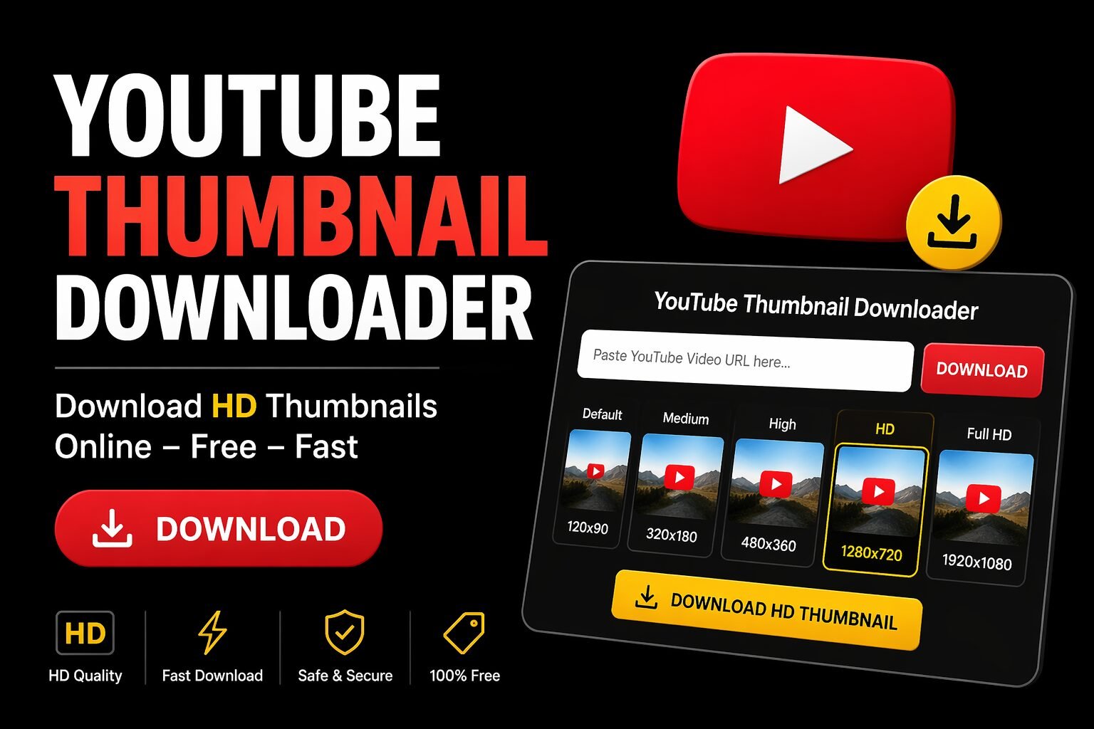 youtube thumbnail downloader / downlod youtube thumbnail easily