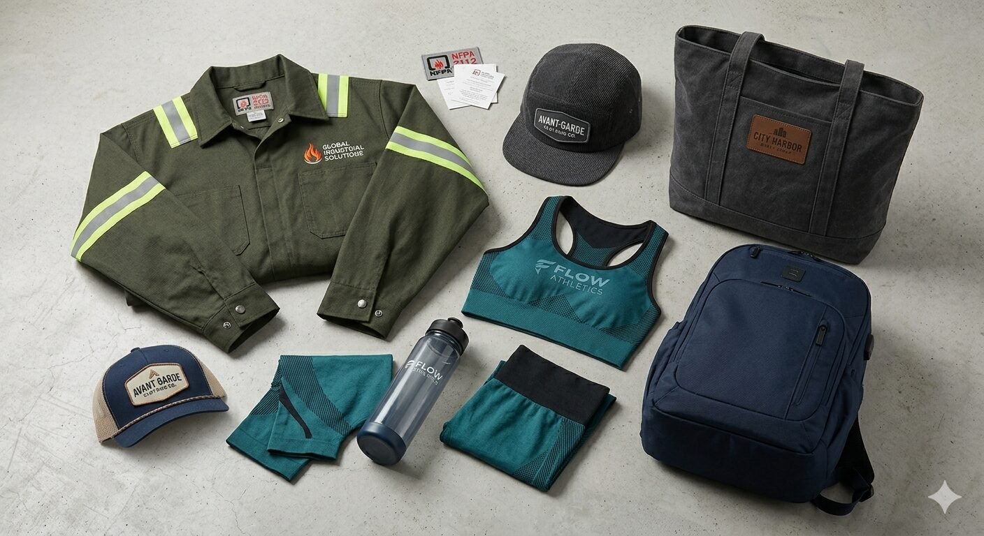 Custom Flame-Resistant Clothing, headwear wholesale, Wholesale Custom Activewear, Wholesale Custom Bags